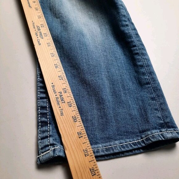 Vigoss New York Capri Jeans Womens 13/14 Thick Stitch Western Cowgirl‎ Bling - Picture 12 of 13